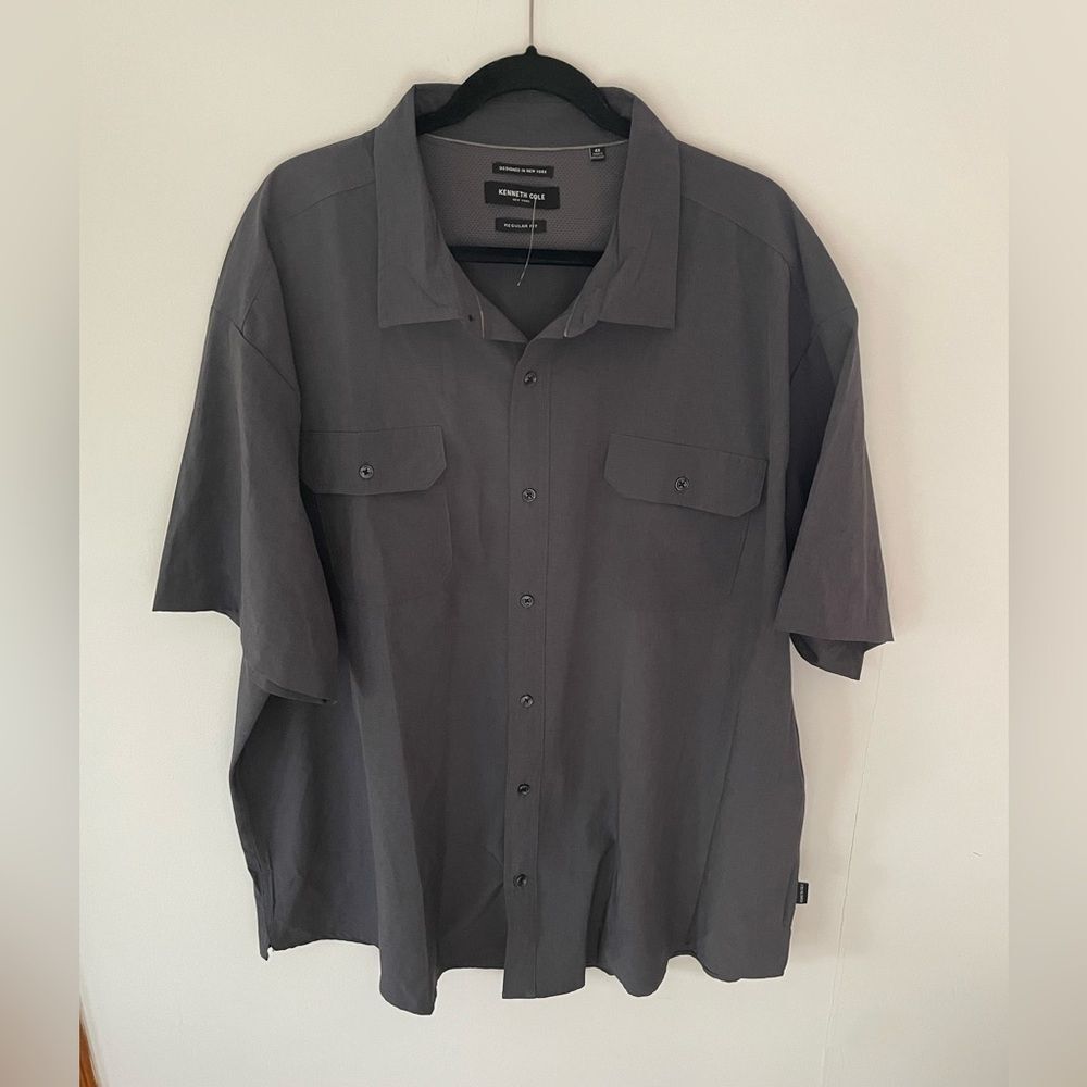 Kenneth Cole New York Men's Woven Shirt Short Sleeves Comfort Performance 4X
